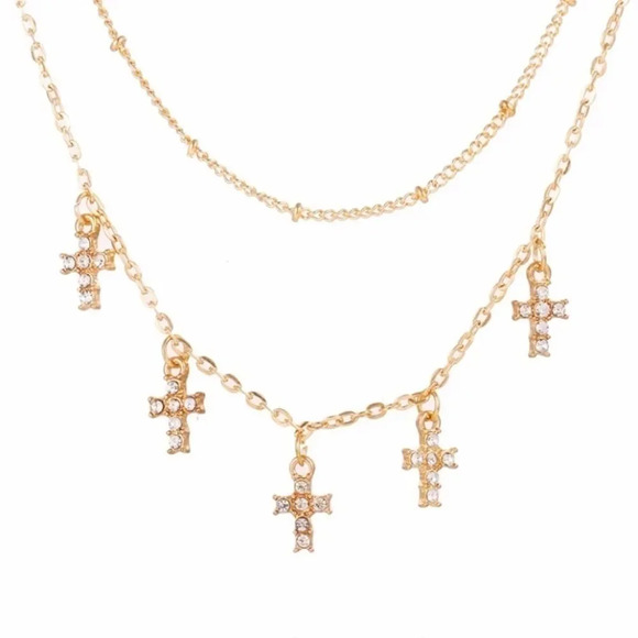 NEW! Dainty “Madonna” Layered Cross Necklace - Picture 2 of 6